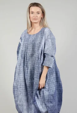 Rundholz Black Label Dresses^Loose Fit Tulip Hem Dress in Placed Azur Print