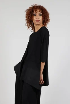 Bread and Butter Tops^Loose Jersey Top in Black