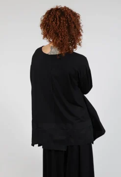 Bread and Butter Tops^Loose Jersey Top in Black