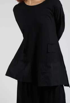 Bread and Butter Tops^Loose Jersey Top in Black