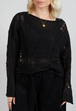 Moyuru Jumpers^Loose Knit Jumper in Black