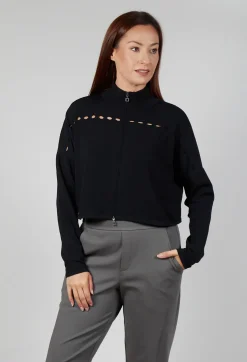 Sarah Pacini Knitwear|Cardigans^Loose Knit Pattern Cardigan in Black