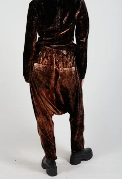 Pal Offner Trousers^Loose Pull on Trousers in Batiked Caramel