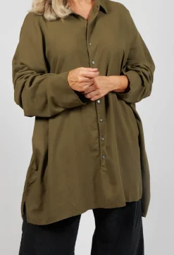 Album Di Famiglia Shirts & Blouses^Loose Shirt TVC in Olive