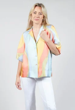 Beatrice B Shirts & Blouses^Loose Silk Blouse in Shades Print