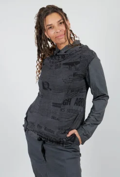 Rundholz Dip Tops^Loose-Fit Asymmetrical Vest in Coal Print Cloud