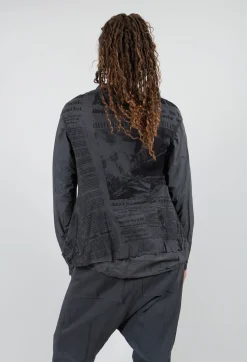 Rundholz Dip Tops^Loose-Fit Asymmetrical Vest in Coal Print Cloud