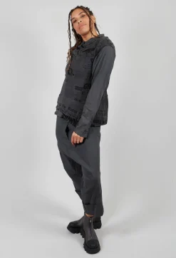 Rundholz Dip Tops^Loose-Fit Asymmetrical Vest in Coal Print Cloud