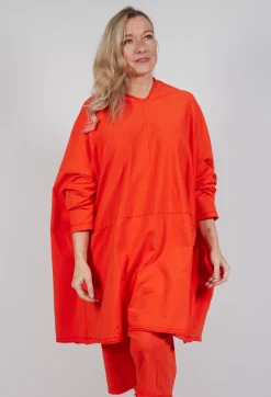 Rundholz Dip Dresses^Loose-Fitting Pleated Midi Dress in Mandarine