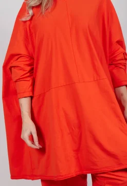 Rundholz Dip Dresses^Loose-Fitting Pleated Midi Dress in Mandarine