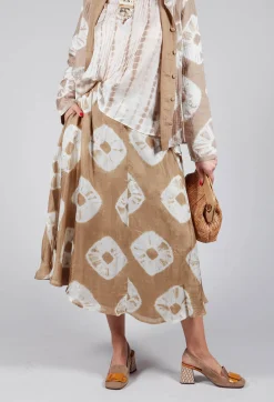 Bianco Levrin Skirts^Lotus Skirt in Beige and Cream