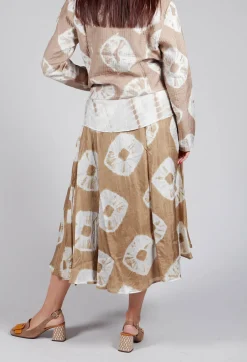 Bianco Levrin Skirts^Lotus Skirt in Beige and Cream