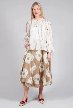 Bianco Levrin Skirts^Lotus Skirt in Beige and Cream