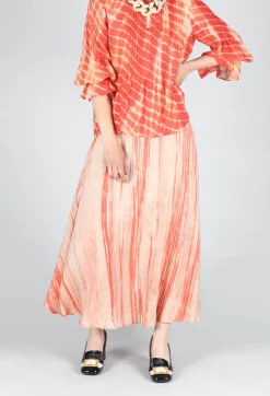 Bianco Levrin Skirts^Lotus Skirt in Coral and Beige