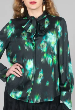 Beatrice B Shirts & Blouses^Louise Shirt in Green and Black Print