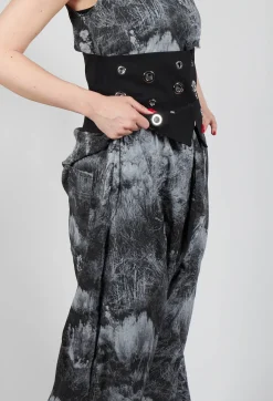 Pal Offner Trousers^Low Crotch Pull on Trousers in Steppe Black