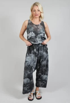 Pal Offner Trousers^Low Crotch Pull on Trousers in Steppe Black