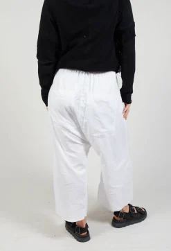 Pal Offner Trousers^Low Crotch Pull on Trousers in White