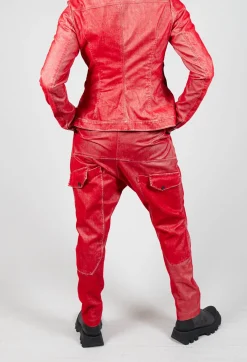 Rundholz Mainline Trousers^Low Rise Drop Crotch Trousers in Cardinal Flock