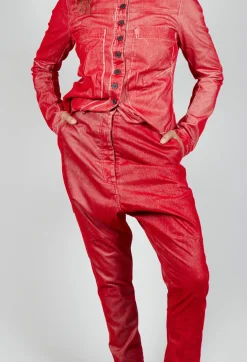 Rundholz Mainline Trousers^Low Rise Drop Crotch Trousers in Cardinal Flock