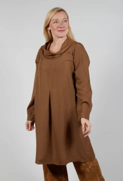 Blueberry Dresses^Lyocell Cowl Neck Dress in Acid Tabacco