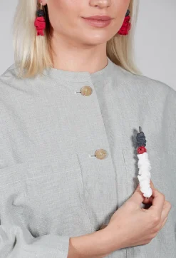 Alice Visin Brooches^Mache Paper Clip Brooch in White