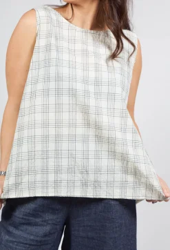 Mama B Shirts & Blouses^Macro G Sleeveless Top in Quadro Nero