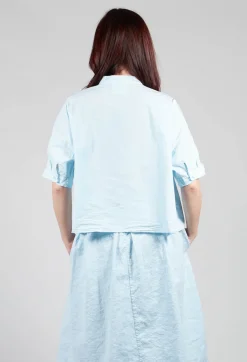 Aequamente Shirts & Blouses^Mandarin Collar Blouse in Cielo