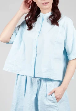 Aequamente Shirts & Blouses^Mandarin Collar Blouse in Cielo