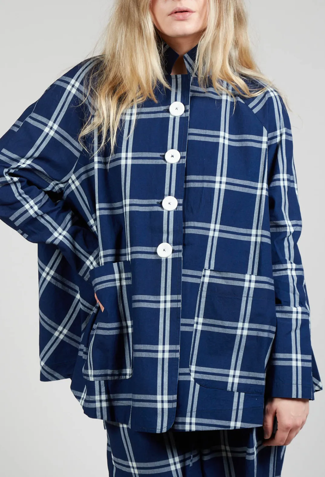 Amici Jackets^Mandarin Collar Jacket in Indigo