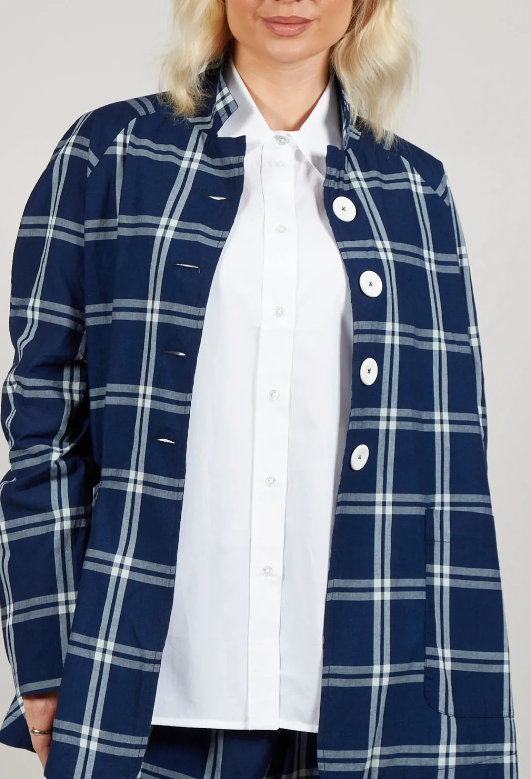 Amici Jackets^Mandarin Collar Jacket in Indigo