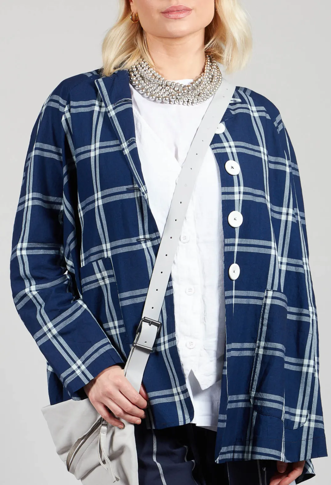 Amici Jackets^Mandarin Collar Jacket in Indigo