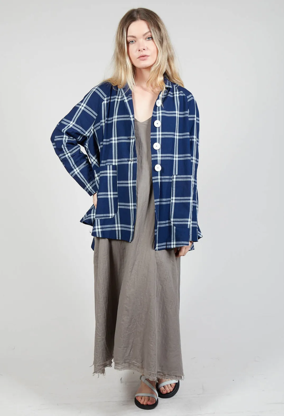Amici Jackets^Mandarin Collar Jacket in Indigo