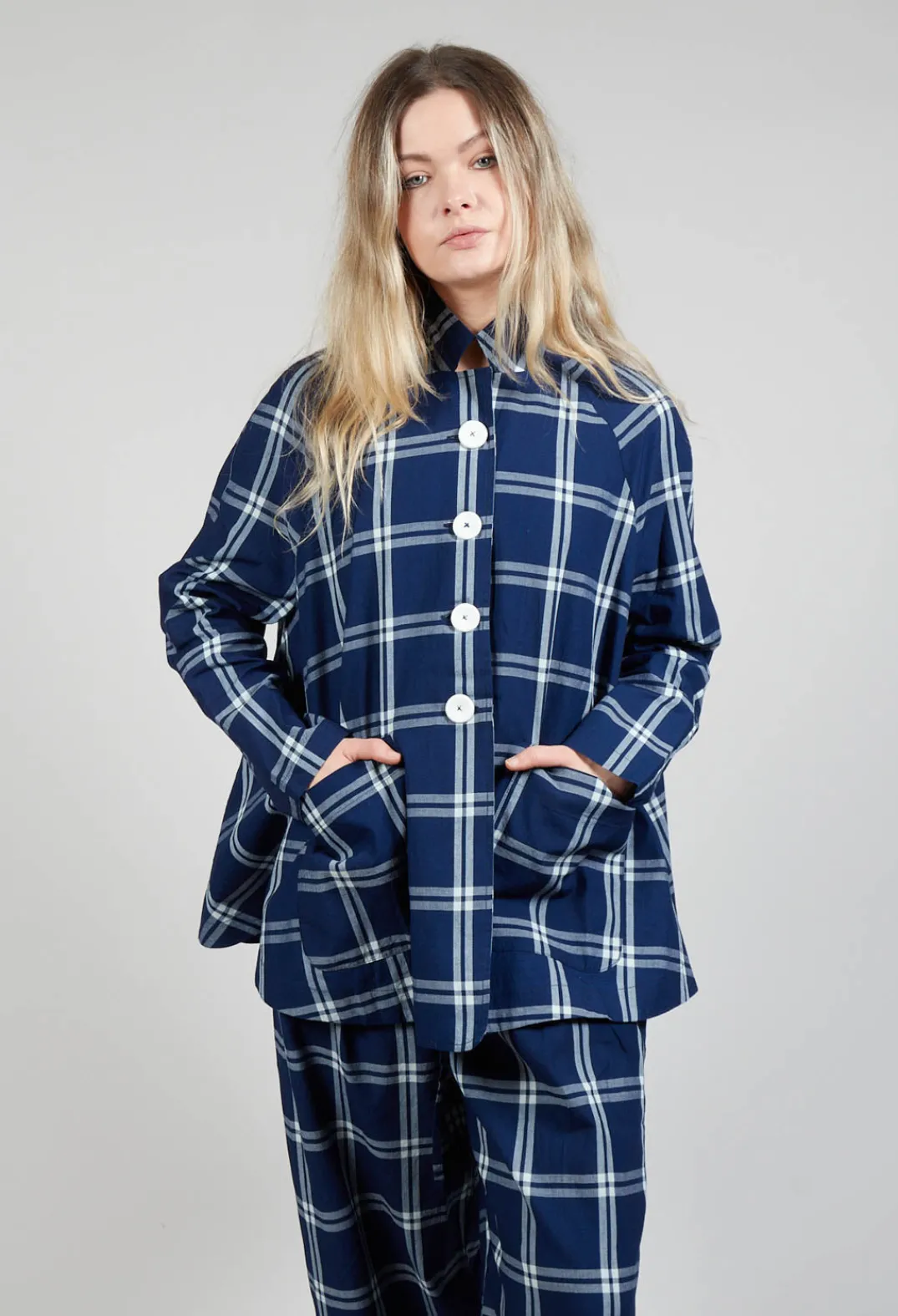 Amici Jackets^Mandarin Collar Jacket in Indigo