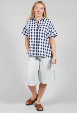 Mes Soeurs u0026 Moi Shirts & Blouses^Mandarin Shirt in Azur Big Check