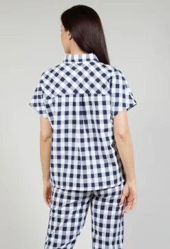 Mes Soeurs u0026 Moi Shirts & Blouses^Mandarin Shirt in Azur Big Check