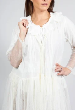 Les Ours Jackets^Marie Mesh Peplum Jacket in Ecru