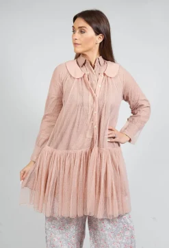 Les Ours Jackets^Marie Mesh Peplum Jacket in Rose