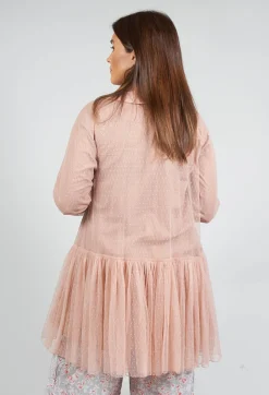 Les Ours Jackets^Marie Mesh Peplum Jacket in Rose