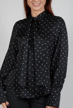 Beatrice B Shirts & Blouses^Mary Blouse in Black Polkadot