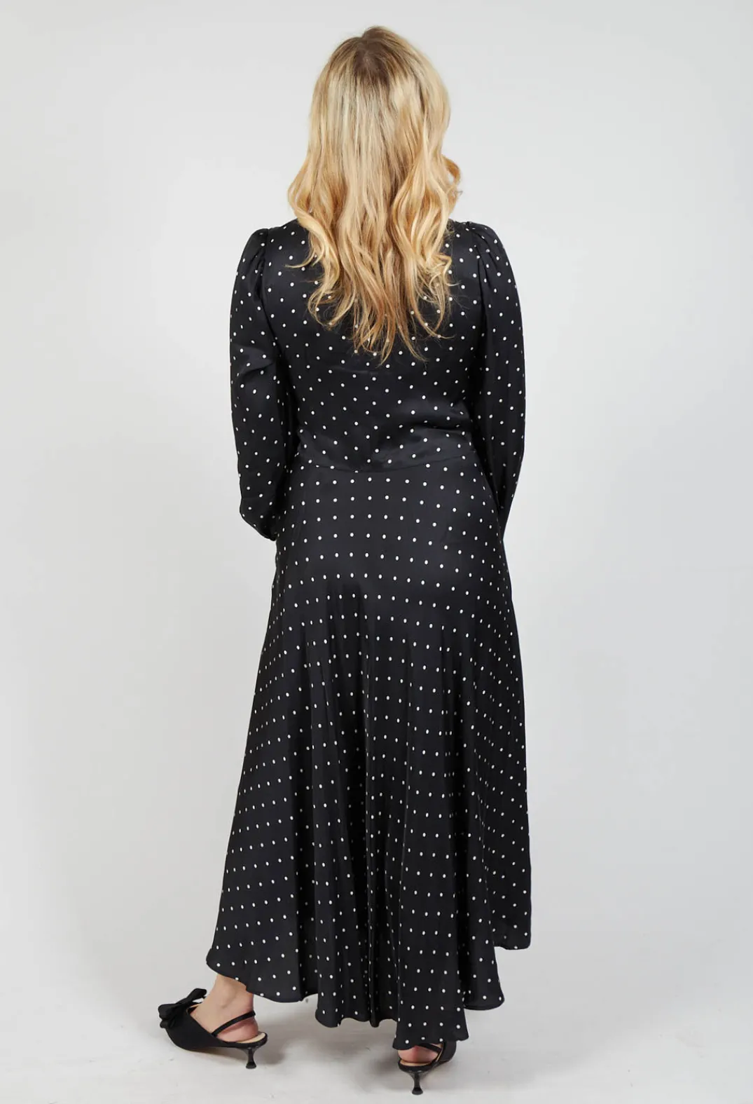 Beatrice B Dresses^Mary Dress in Black Polkadot