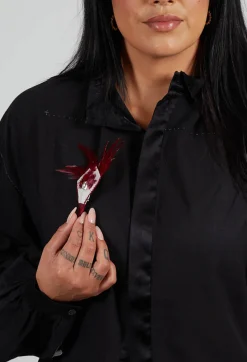 Umit Unal Brooches^Mascarde Feather Pin in Original Red