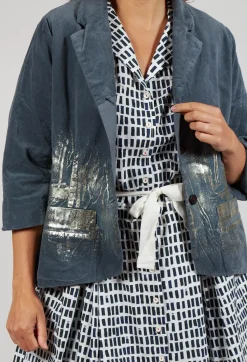 Hannoh Wessel Jackets^Matallic Applique Jacket Vanille in Zinc