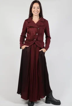 Sanctamuerte Skirts^Maxi Satin Skirt in Degrade Sangue