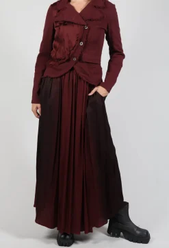 Sanctamuerte Skirts^Maxi Satin Skirt in Degrade Sangue