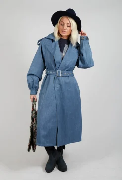 BRGN Coats^Maxi Trench Coat in Blue
