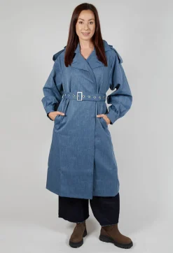 BRGN Coats^Maxi Trench Coat in Blue