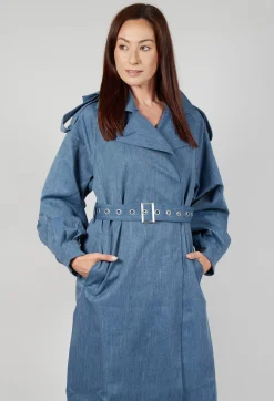 BRGN Coats^Maxi Trench Coat in Blue