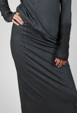 Rundholz Dip Skirts^Maxi-Length Bodycon Skirt in Coal Cloud