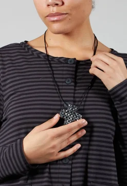 Pluslavie Necklaces^Medium Beaded Cross Necklace with Silver Beads
